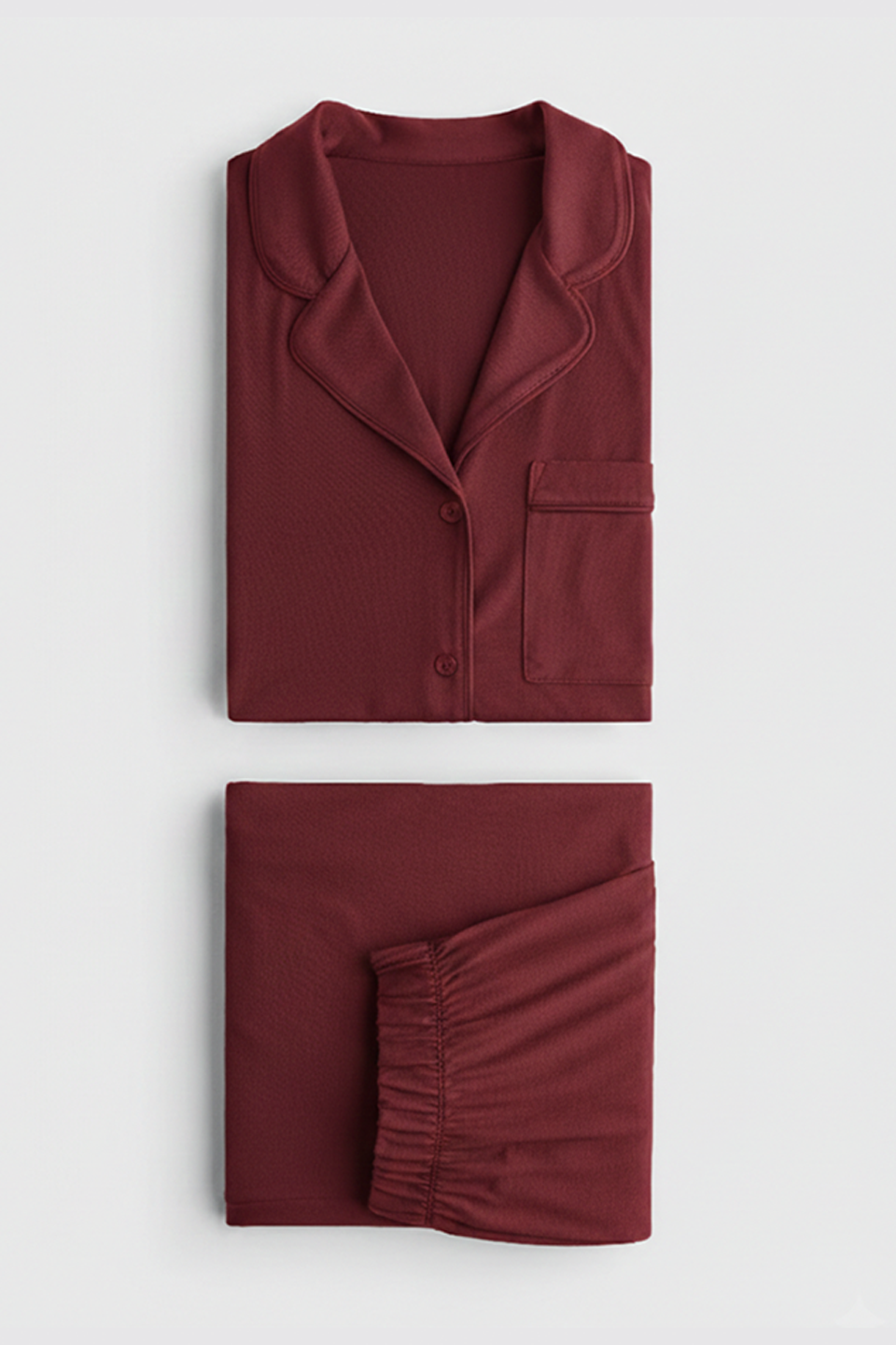 Emerce - Basic Linen Pajama Set - Red
