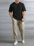 Emerce - Oversized Waffle Knit Tee For Men - Black