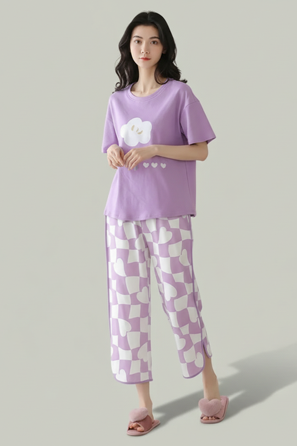 N-Purplish  Printed Night Suit