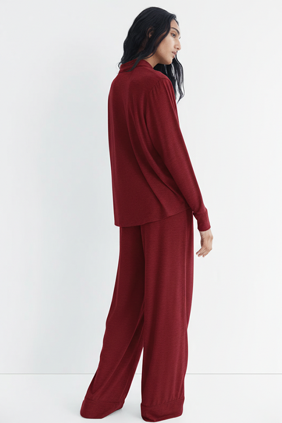 Emerce - Basic Linen Pajama Set - Red