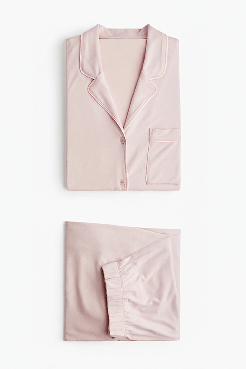 Emerce - Basic Linen Pajama Set - Dusty Pink