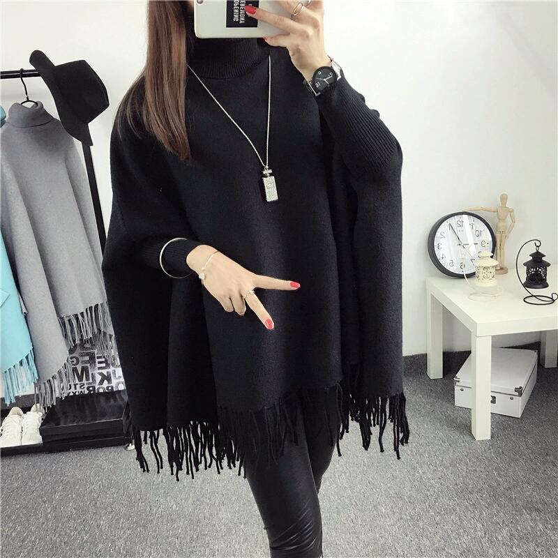 Emerce - PLAIN PONCHO - BLACK