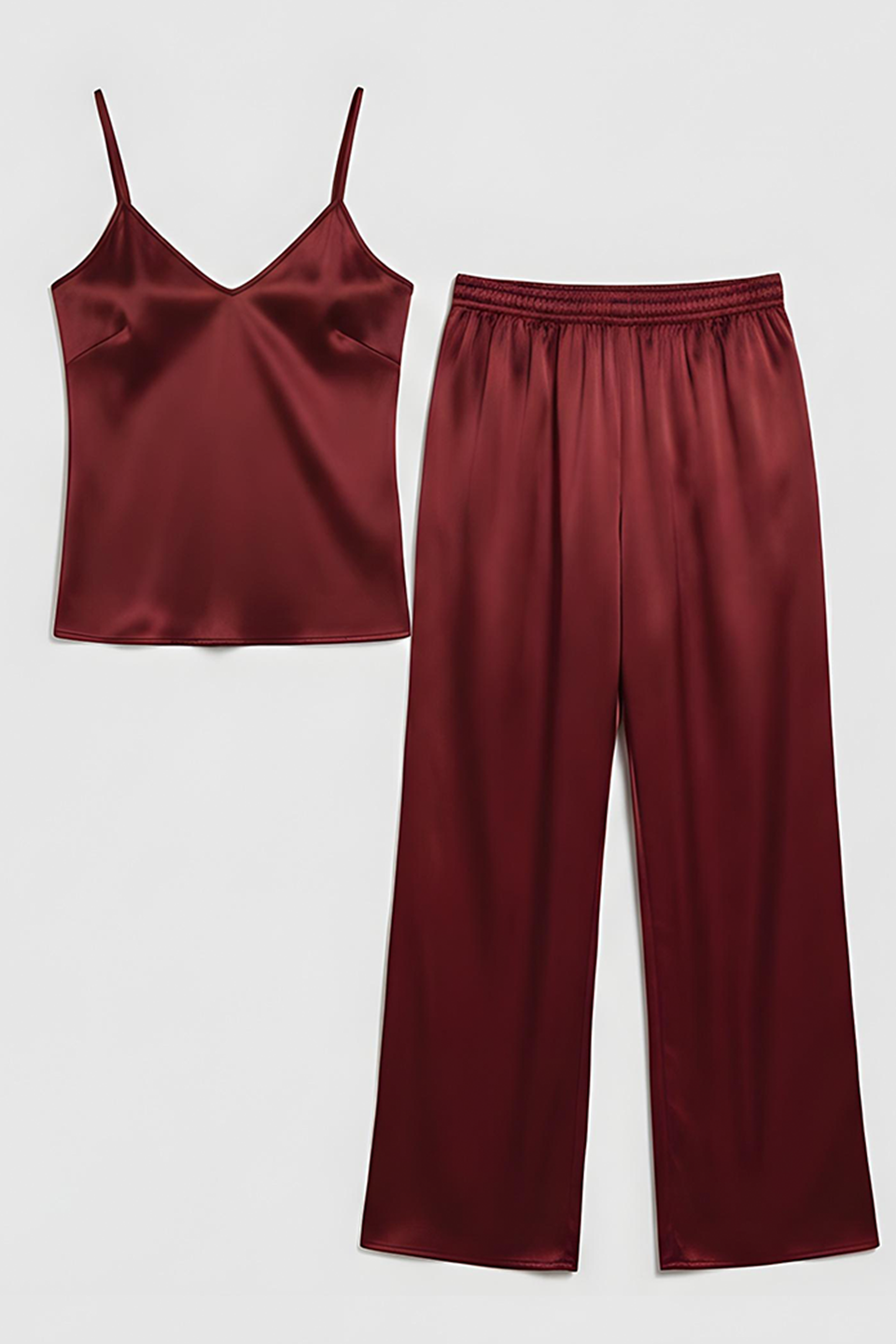 Emerce - Silk Cami Comfort Set - Maroon