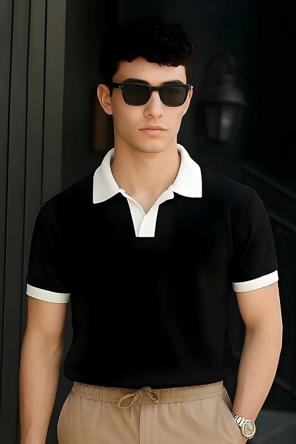 Emerce - V NECK - Polo Shirt - Black
