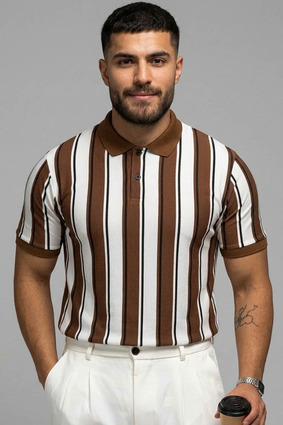 Emerce - Old Money Stripe N - Polo Brown
