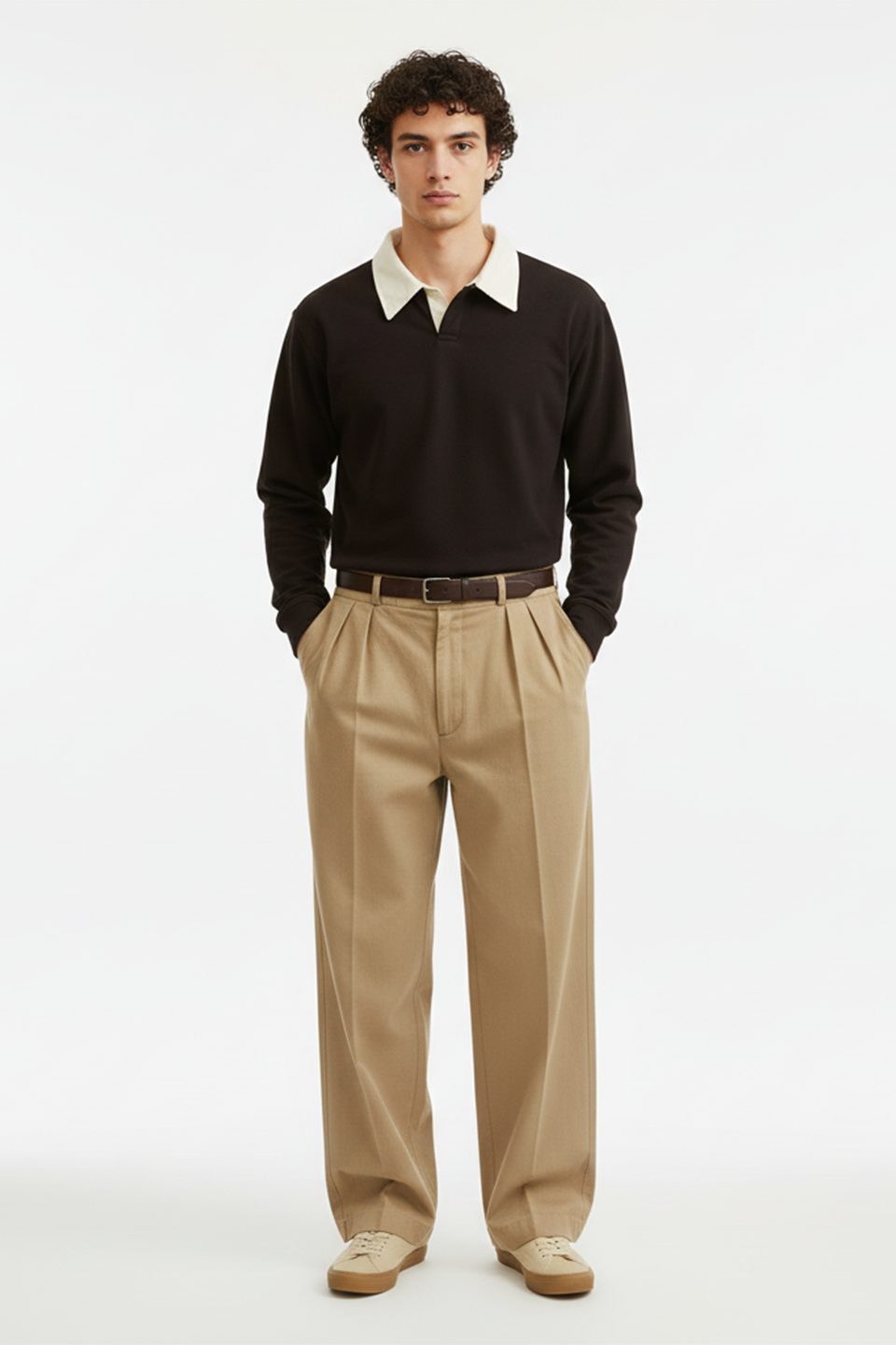 Emerce -Collar Fleece Polo - Black