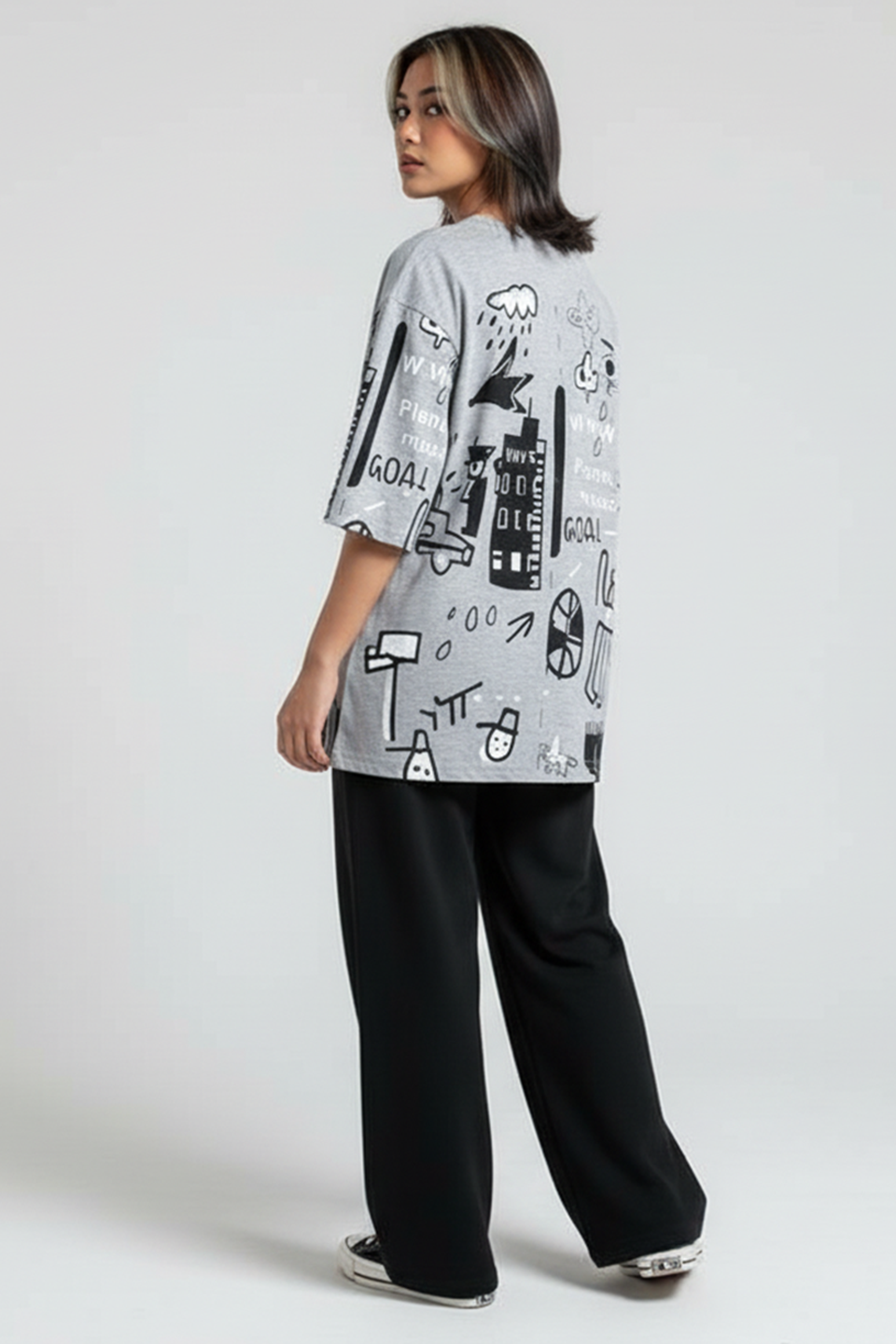 Emerce - N-Planet Printed PJ Suit- Grey