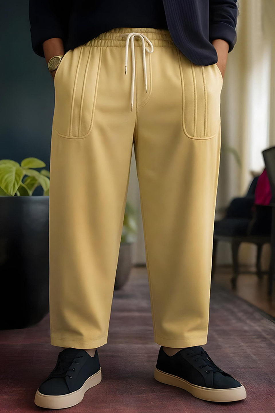 Emerce - Men Striped Pocket Trouser - Beige