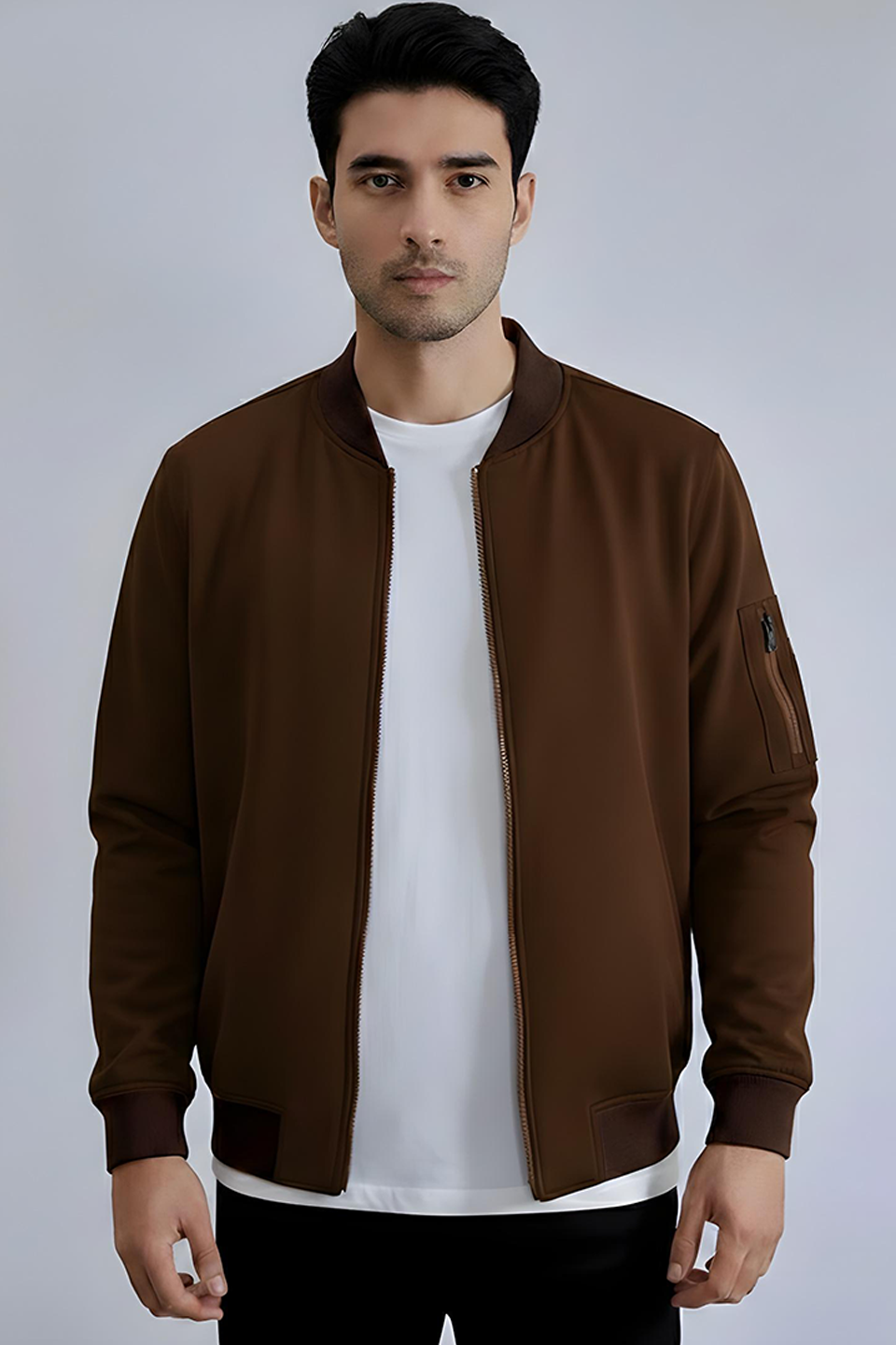 Emerce - Bomber jacket with zip - Brown