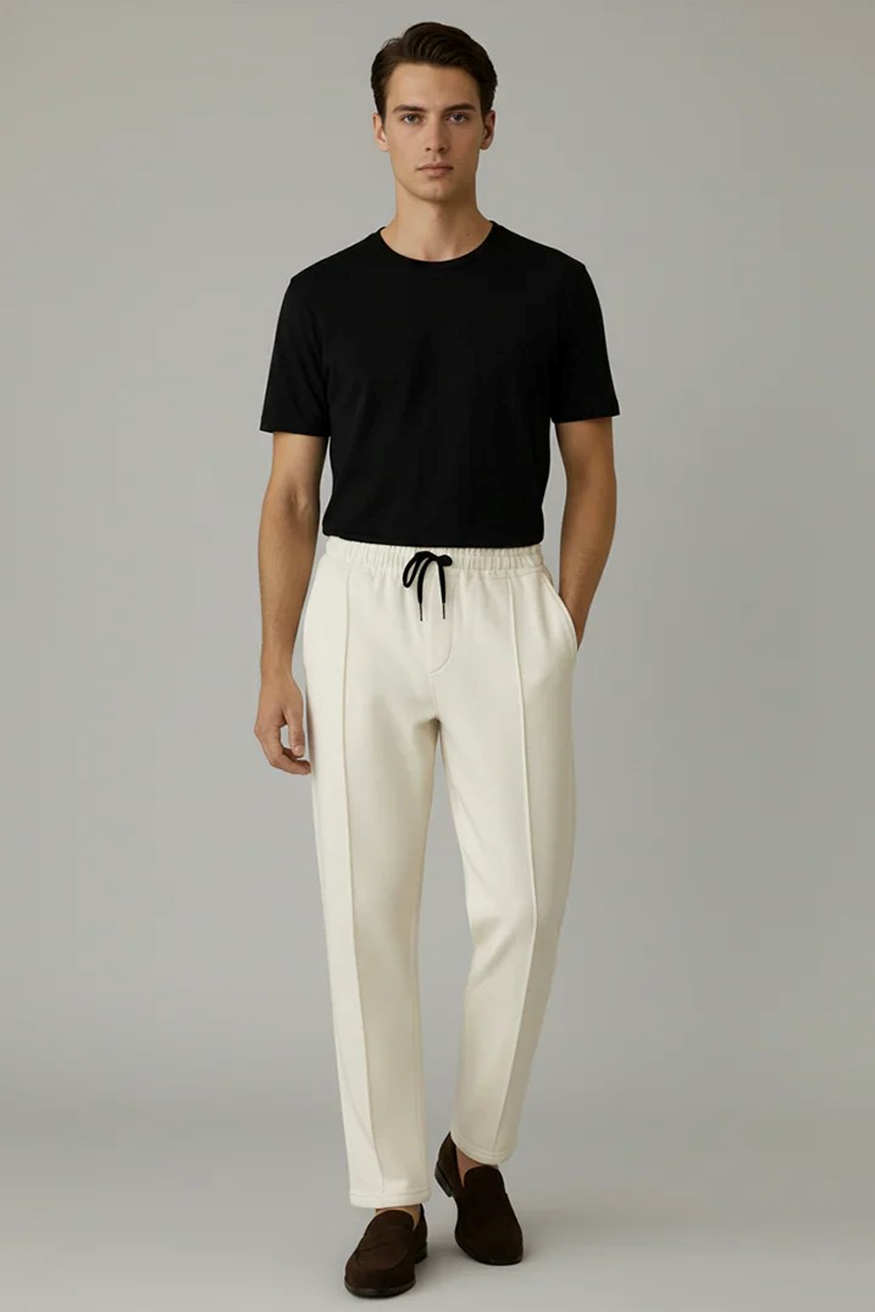 Emerce Pleated Trouser - White