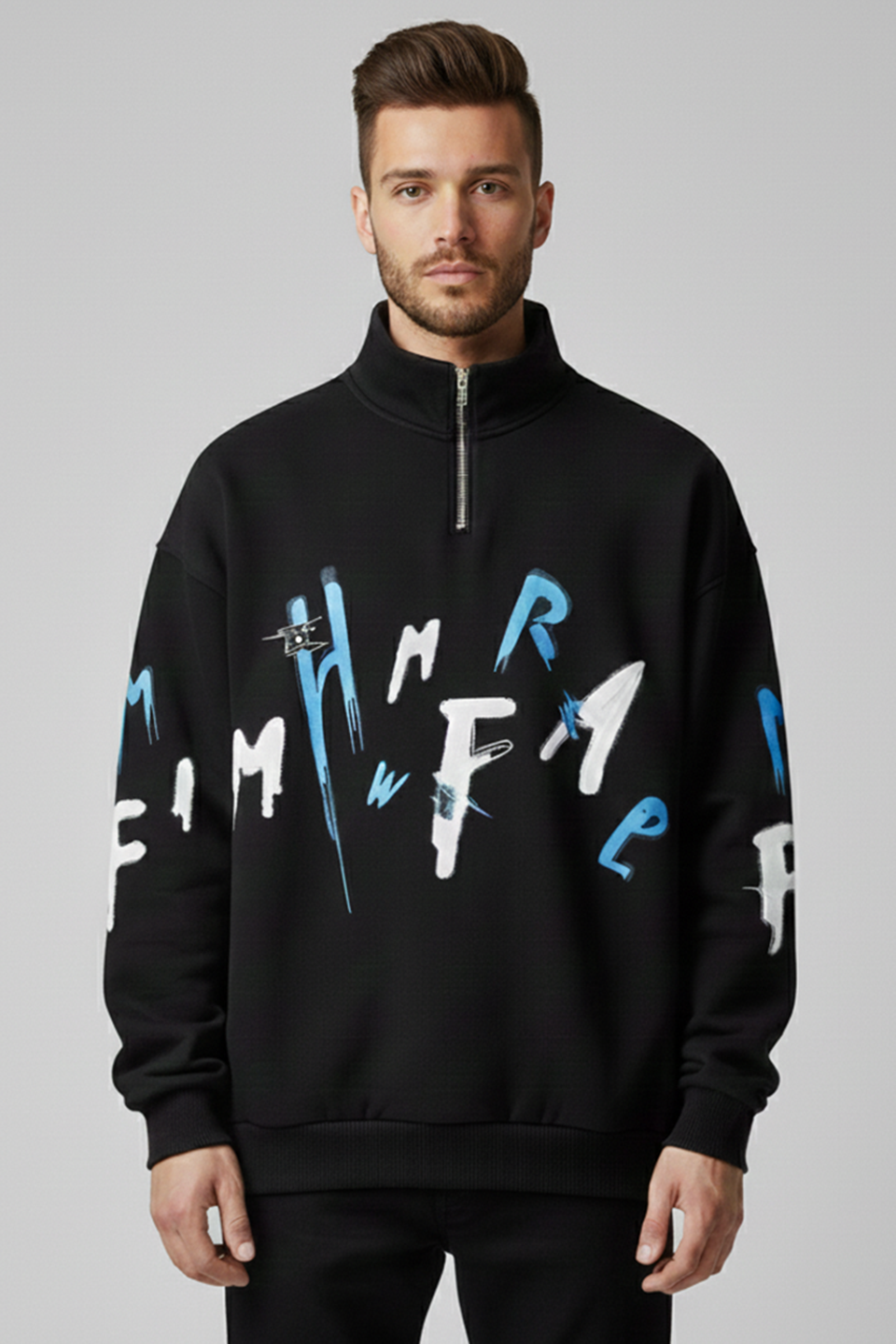 Emerce - Zipper Mock Neck - Black