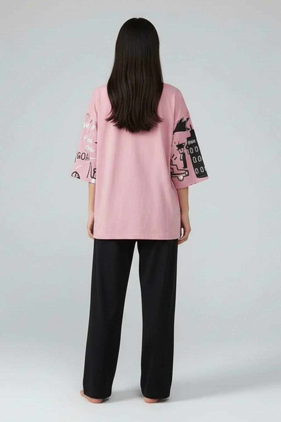 N-Planet Printed PJ Suit- Pink