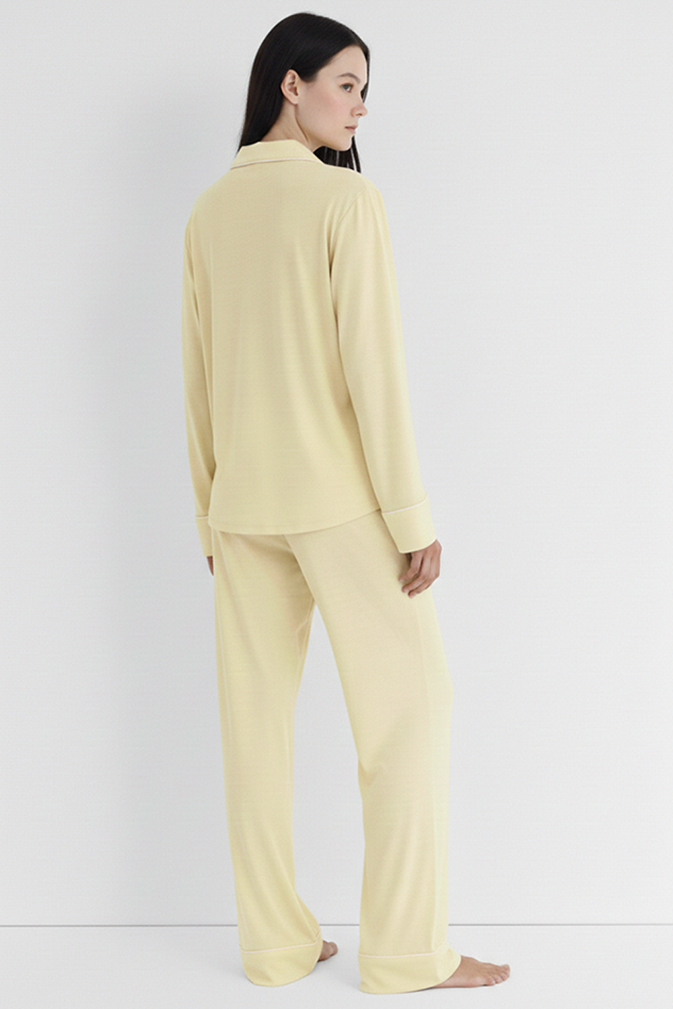 Emerce - Basic Linen Pajama Set - Lemon