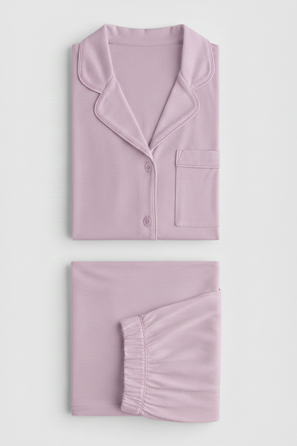 Emerce - Basic Linen Pajama Set - Lilac