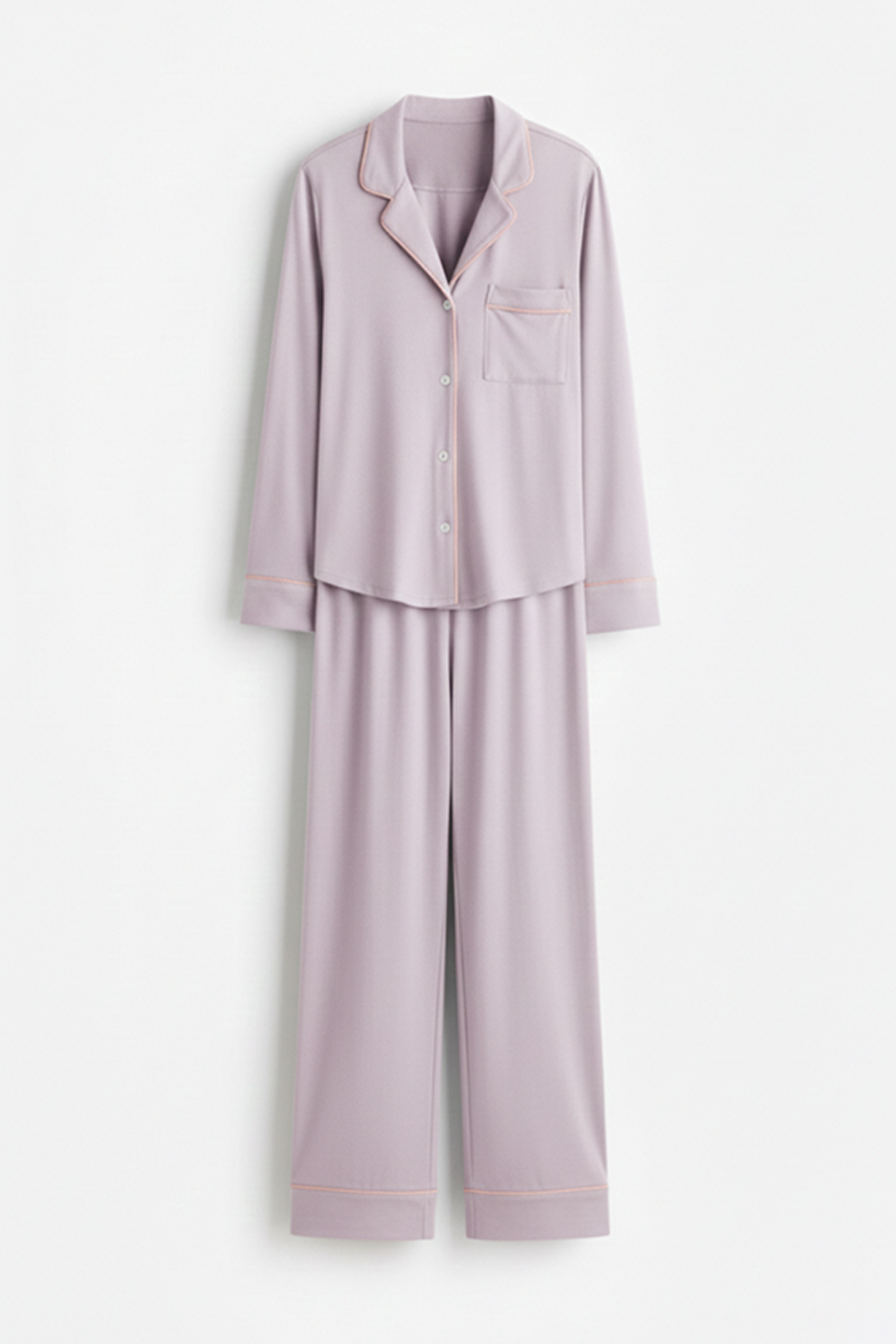 Emerce - Basic Linen Pajama Set - Lilac
