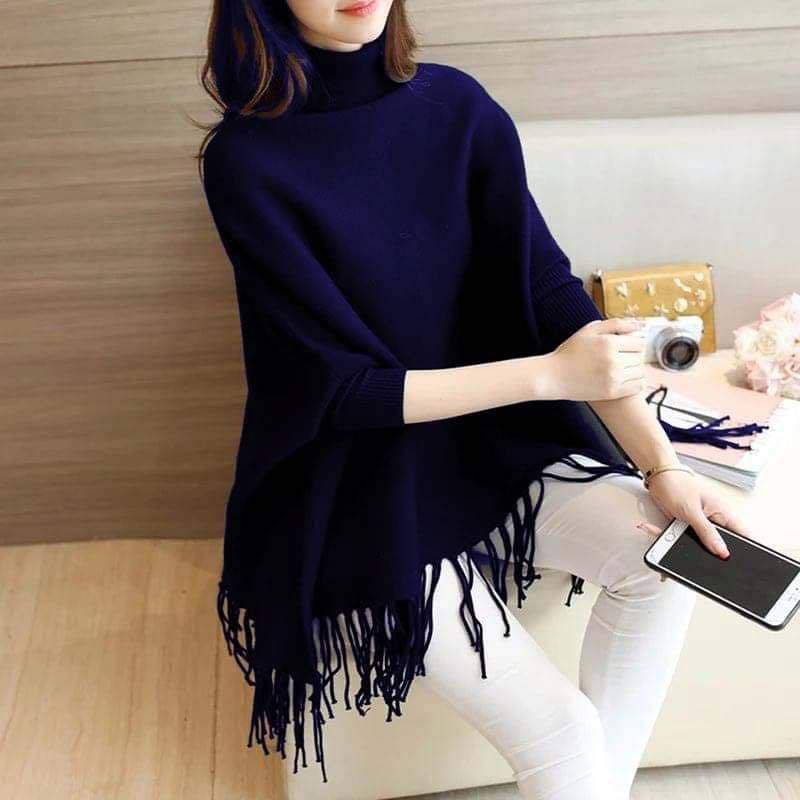 Emerce - PLAIN PONCHO - NAVYBLUE