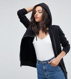 ZIPPER HOODIE - BLACK