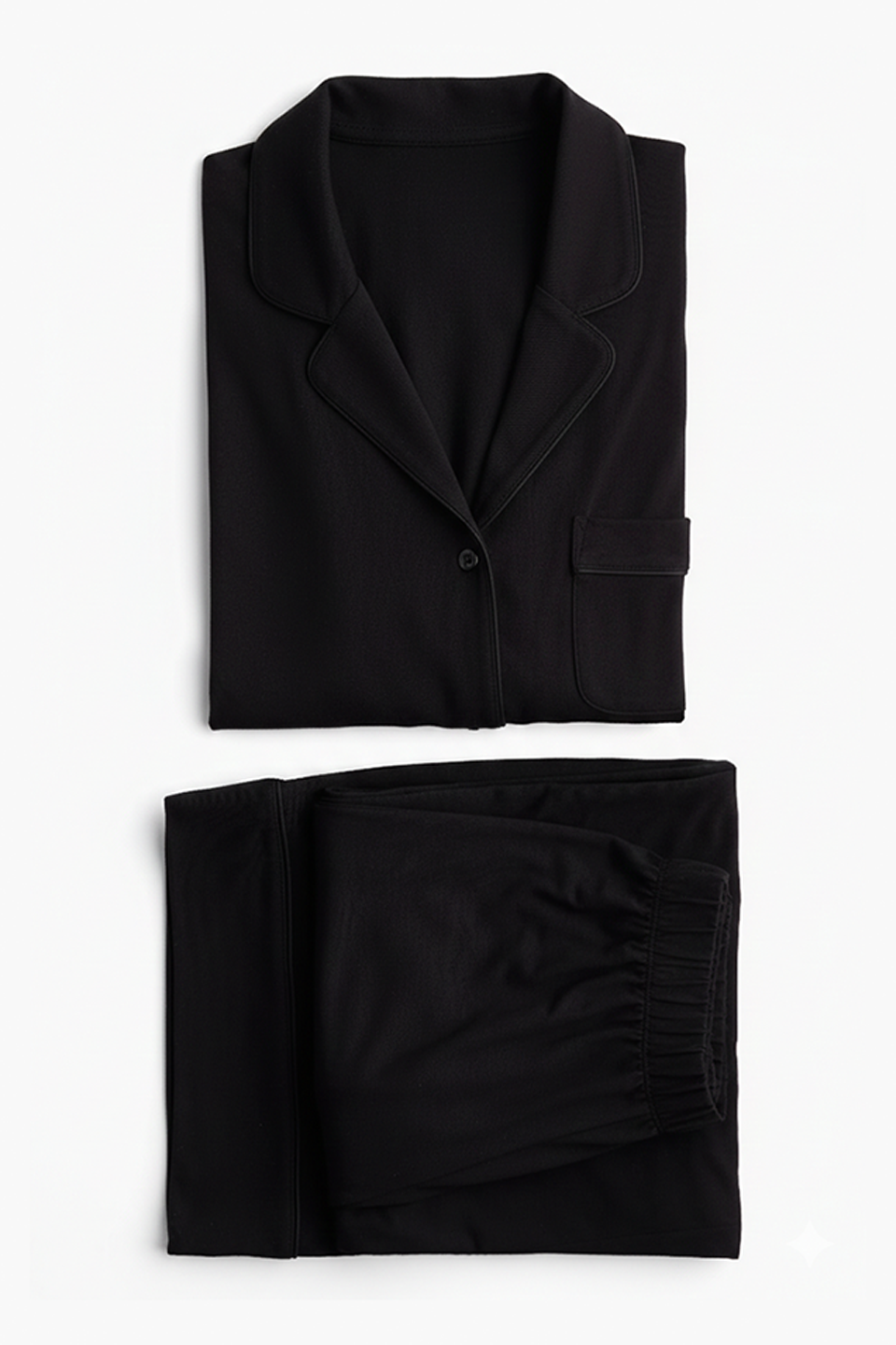 Emerce - Basic Linen Pajama Set - Black