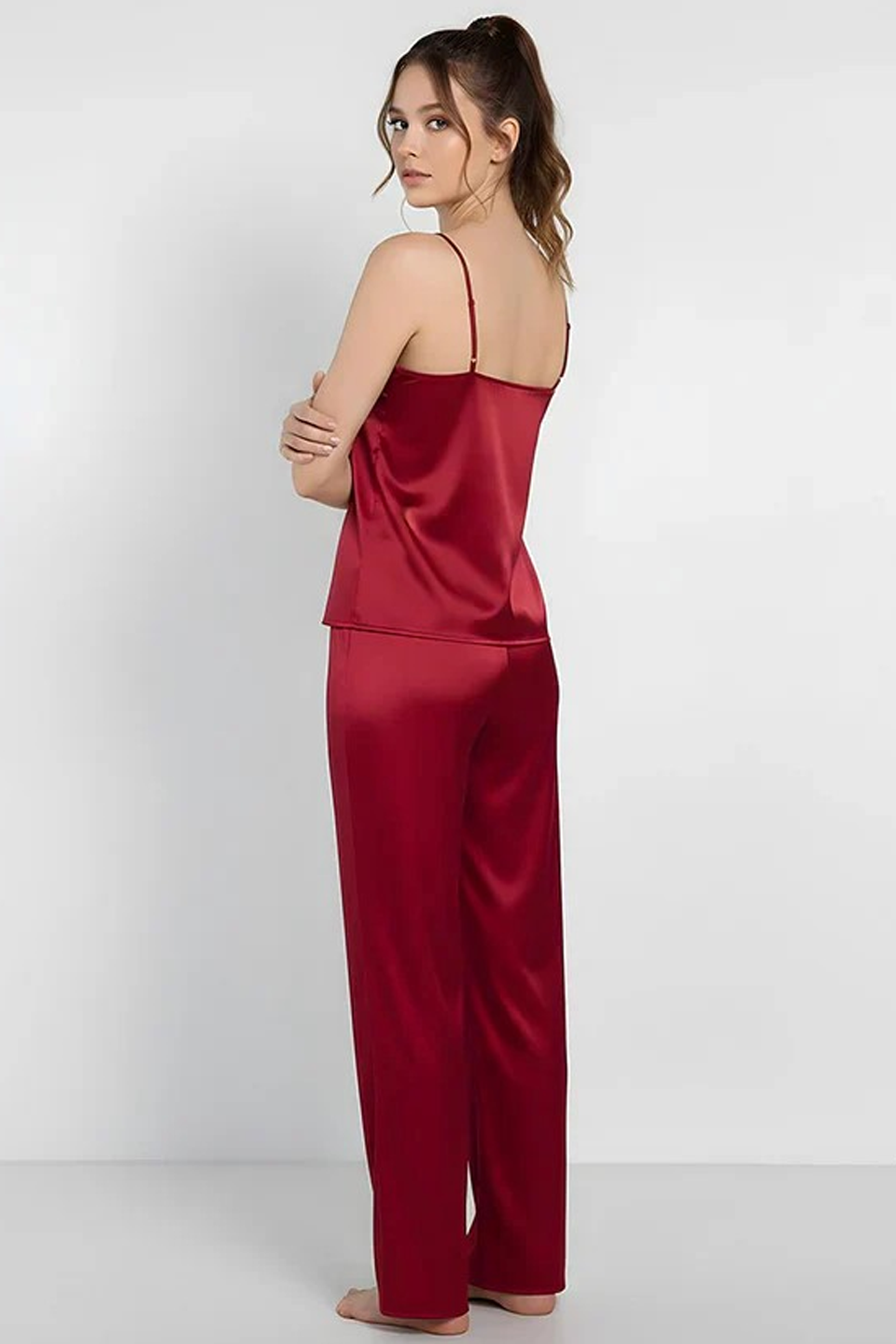 Emerce - Silk Cami Comfort Set - Red