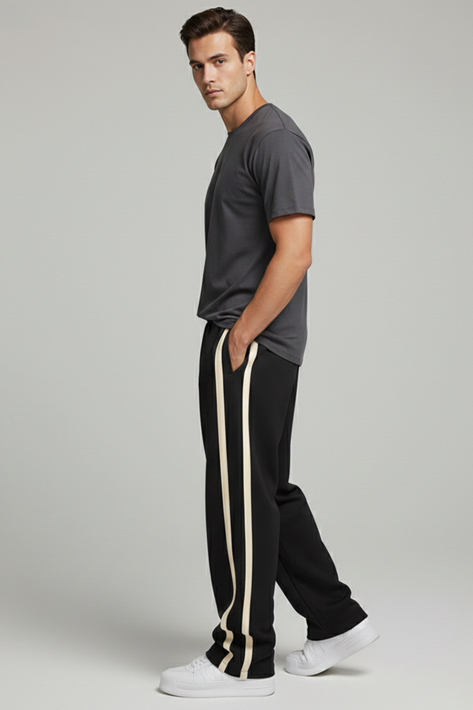 Emerce- Stripe N Trouser - Black