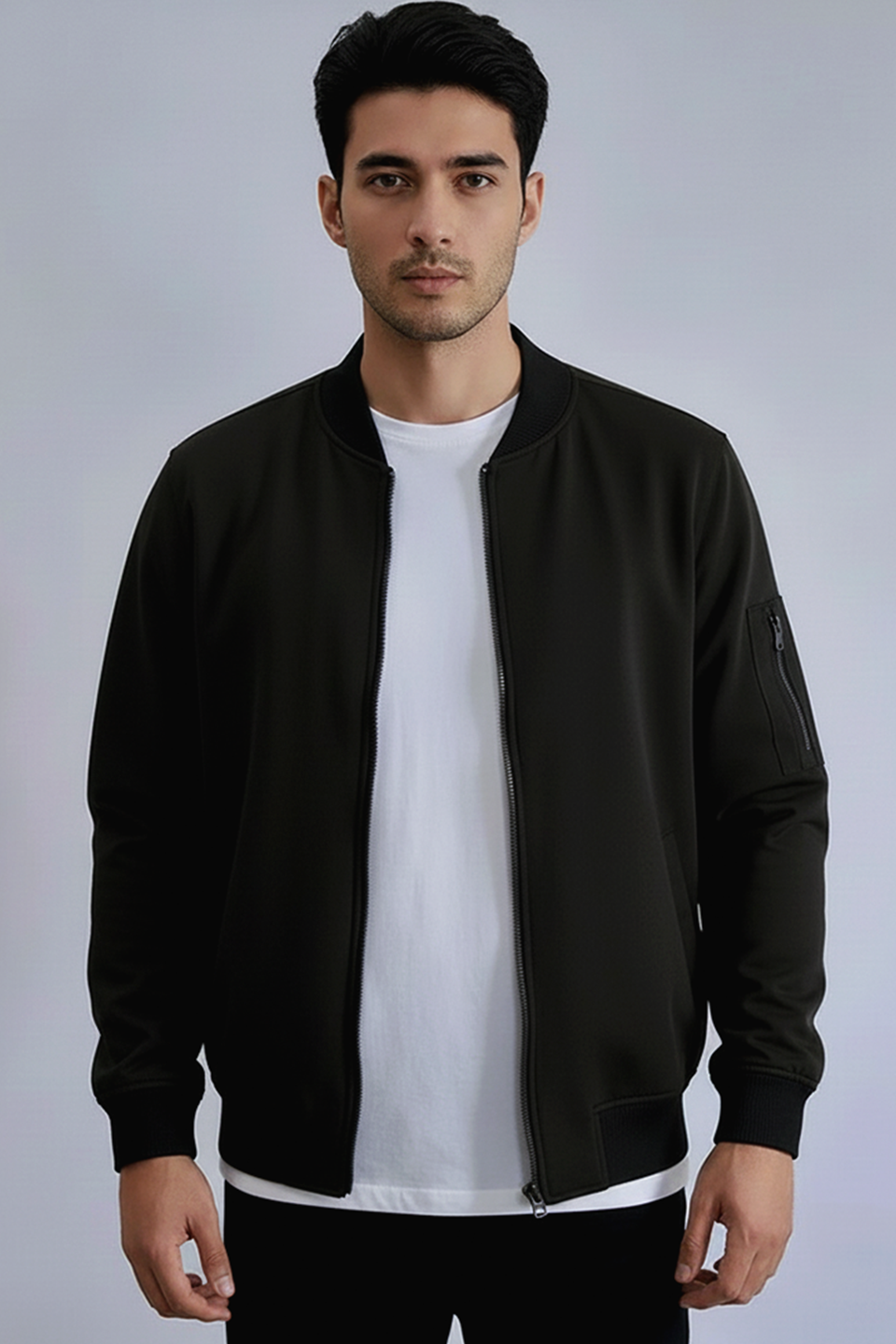 Emerce - Bomeber jacket with zip - Black