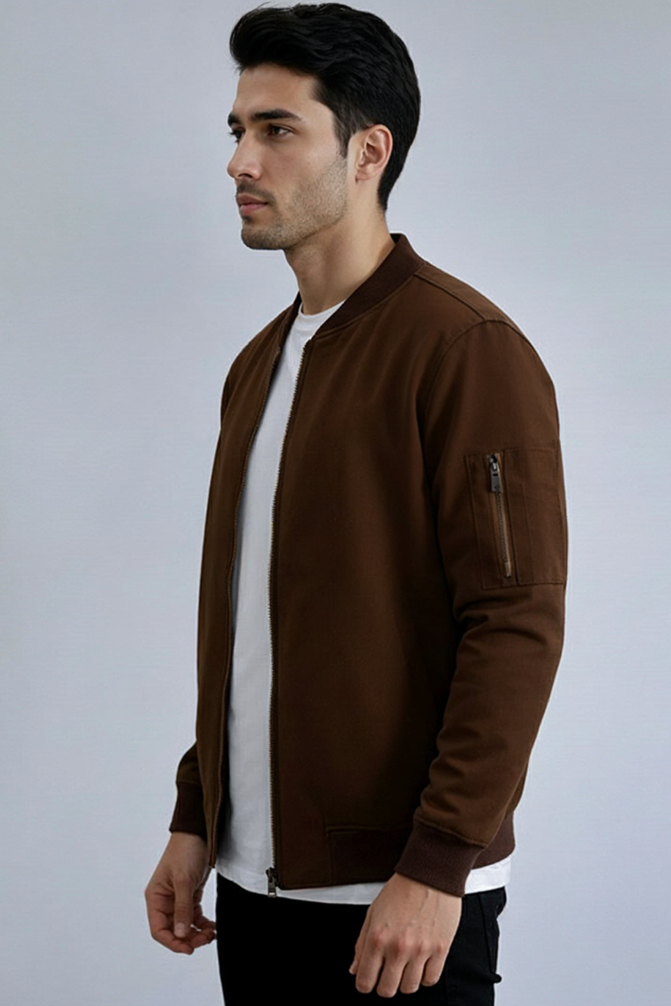 Emerce - Bomber jacket with zip - Brown