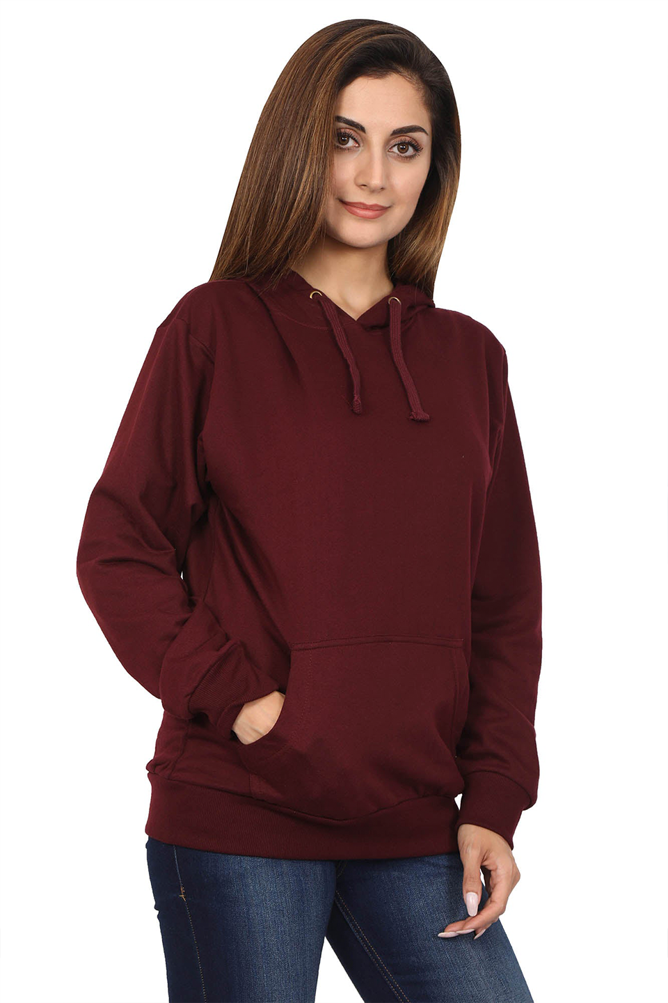 Emerce - Women Basic Hoodie - Maroon