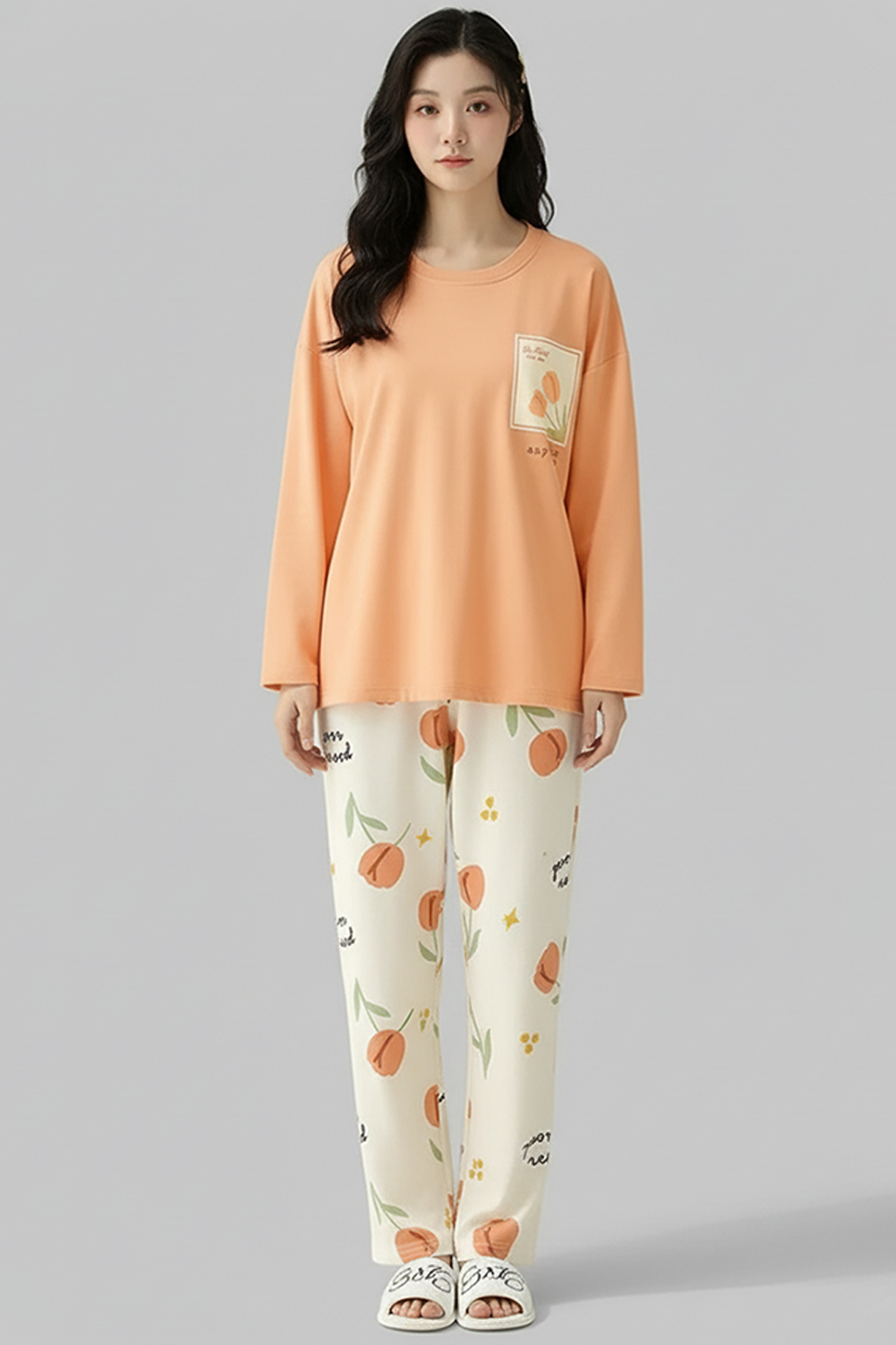 M-POCKET FLOWER PRINTED PJ SUIT FULL SLEEVES