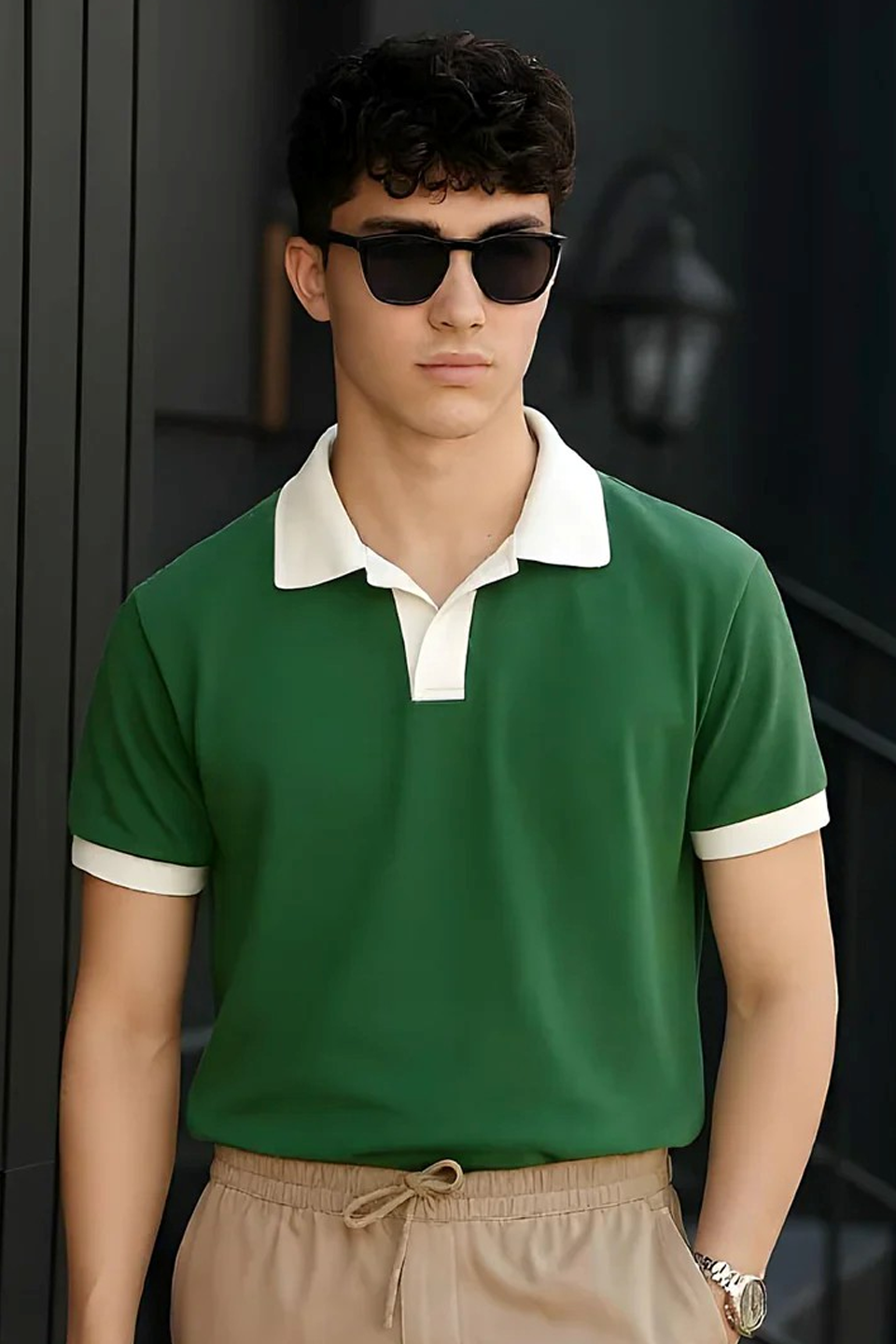 Emerce - V NECK - Polo Shirt - GREEN