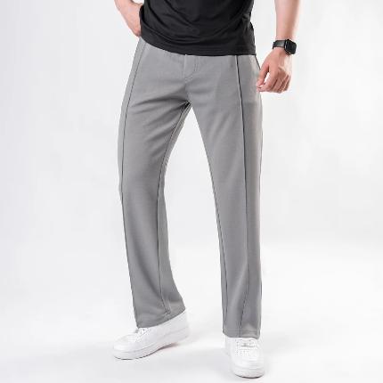 Emerce - Stripe Straight Trouser- GREY