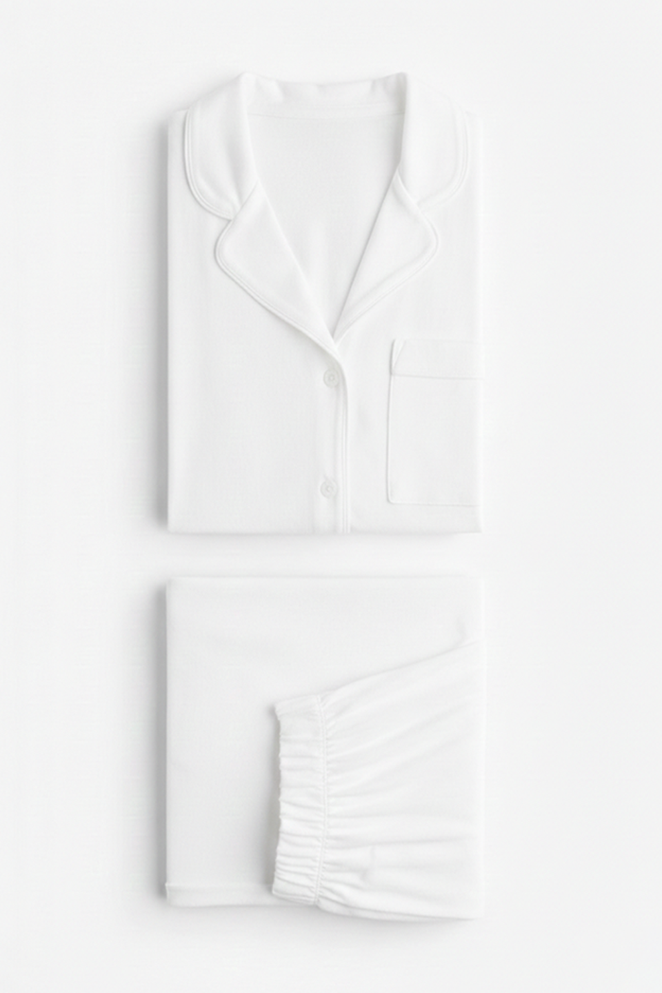 Emerce - Basic Linen Pajama Set - White