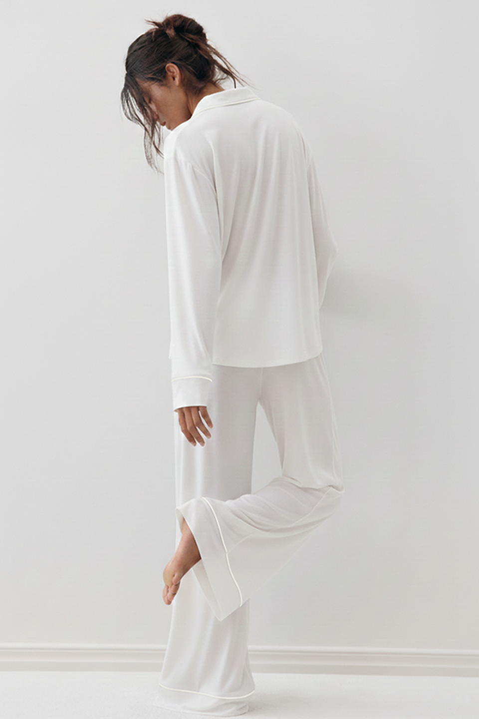 Emerce - Basic Linen Pajama Set - White