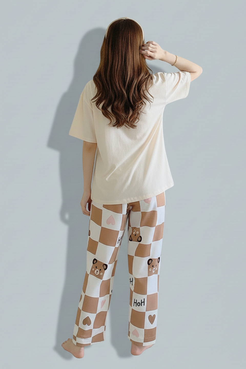 Emerce - Beige Bear Printed Night Suit