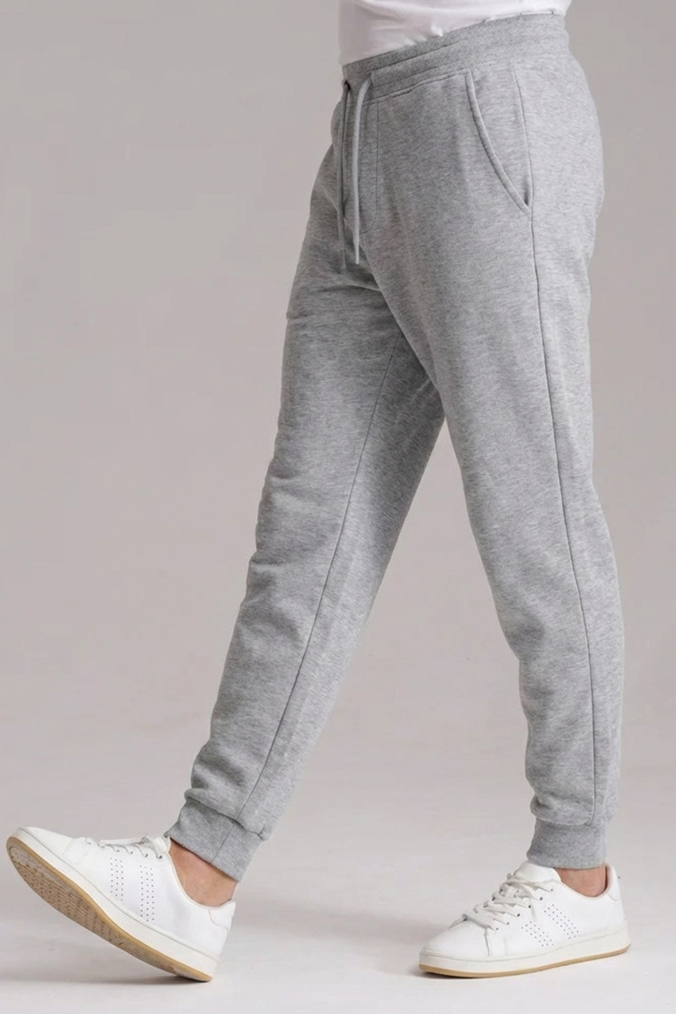 Emerce - Rib Cotton Fleece  Trouser - Grey
