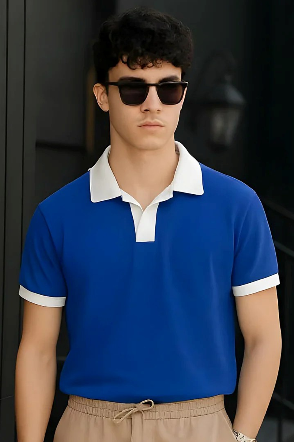 Emerce - V NECK - Polo Shirt - BLUE