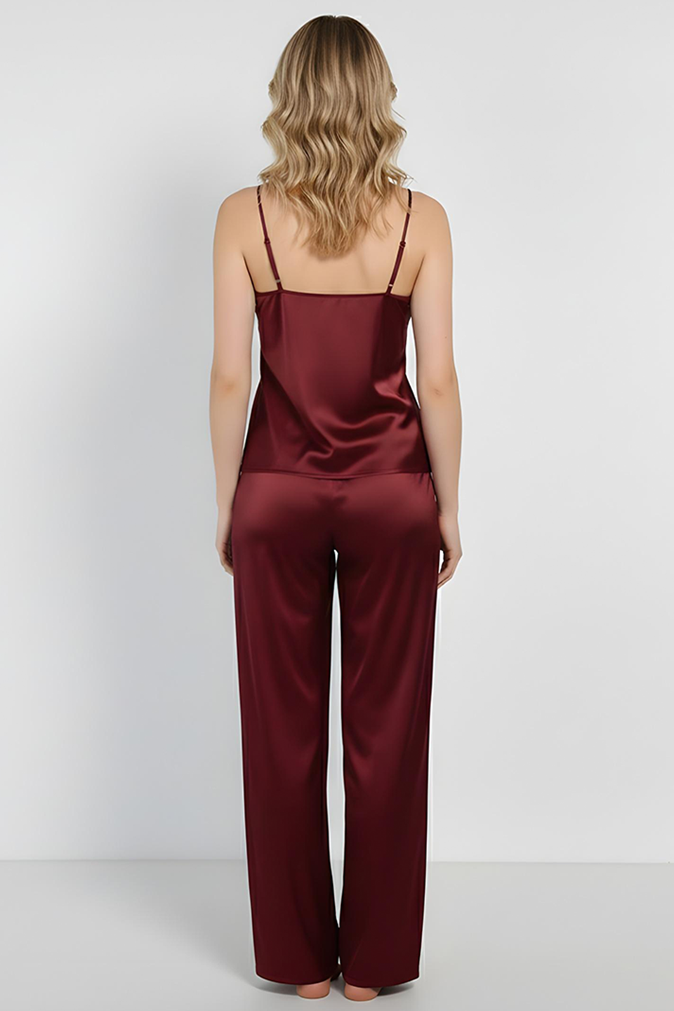 Emerce - Silk Cami Comfort Set - Maroon