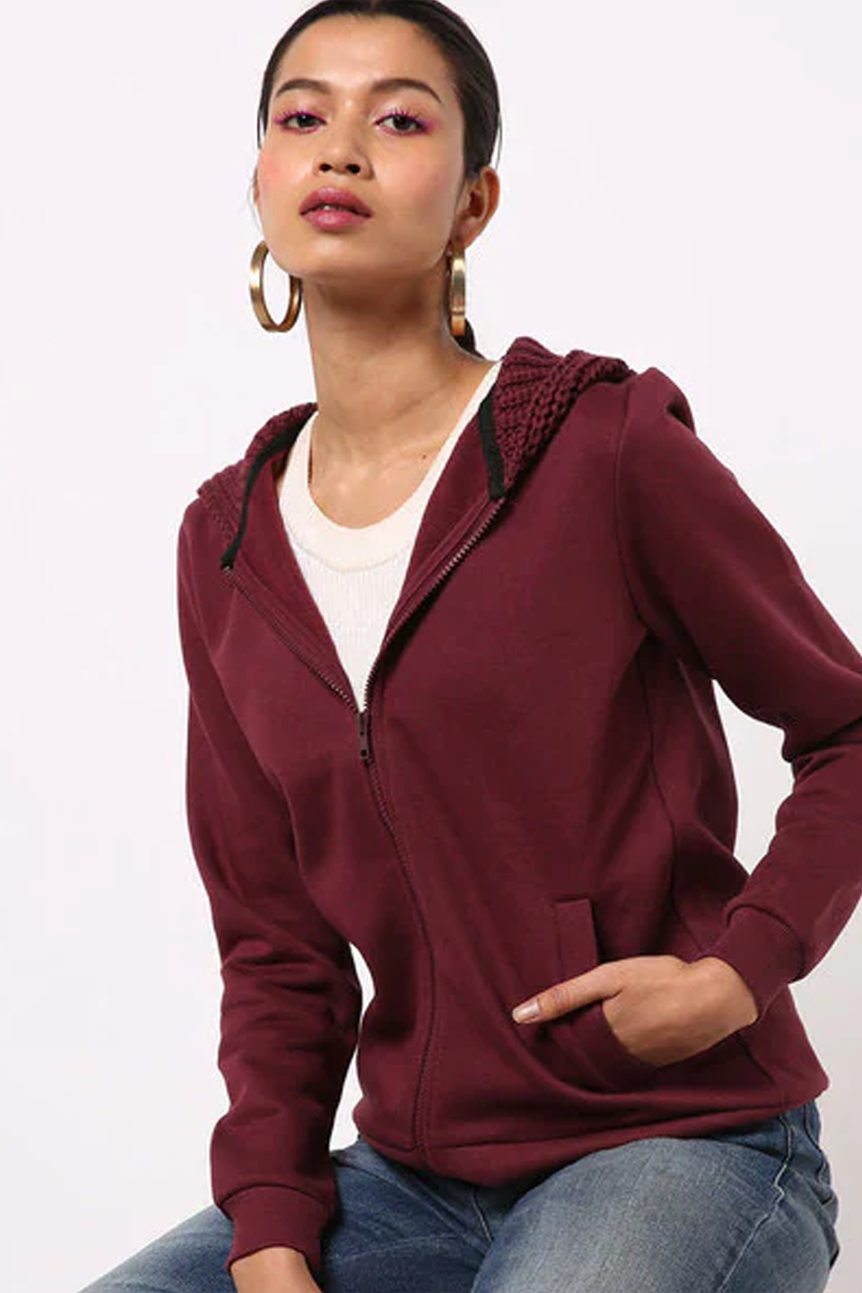 Emerce ZIPPER HOODIE - MAROON