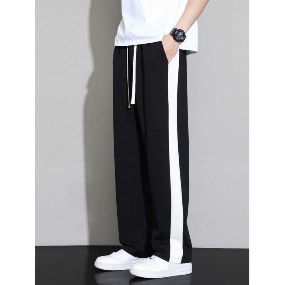 Emerce - Side Panel Wide Leg Trouser - Black