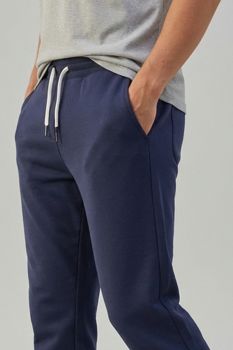 Emerce - Rib Cotton Fleece  Trouser - Navy