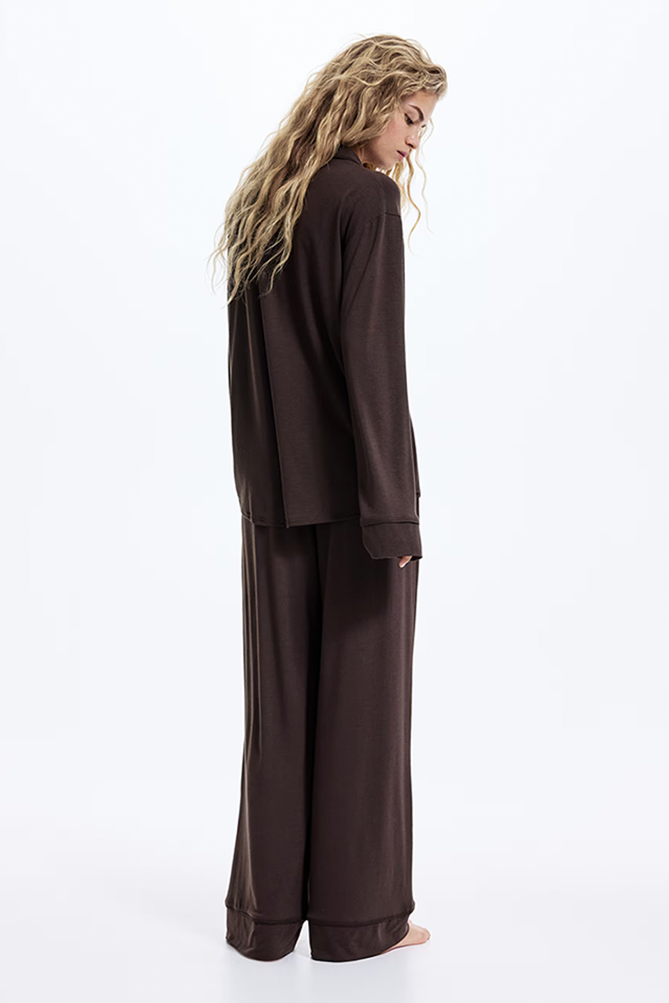 Emerce - Basic Linen Pajama Set - Mocha