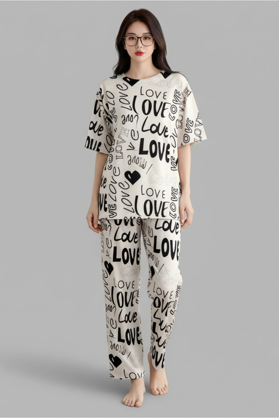 M- Skin Love Printed Night Suit