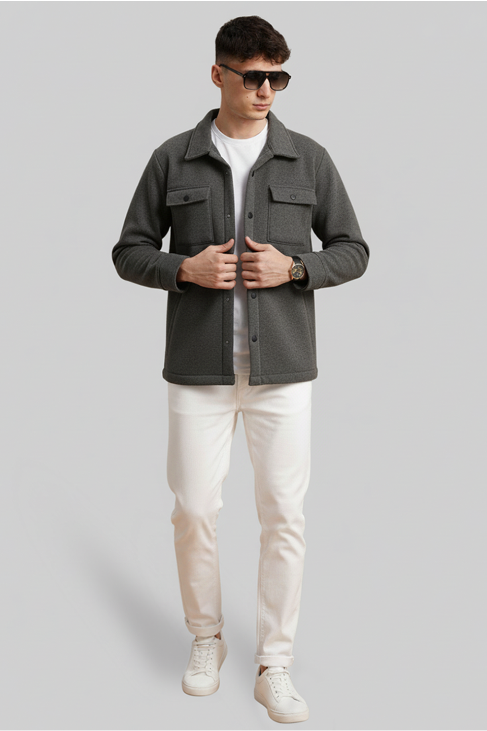 Emerce - Pocket Button Jacket - Charcoal