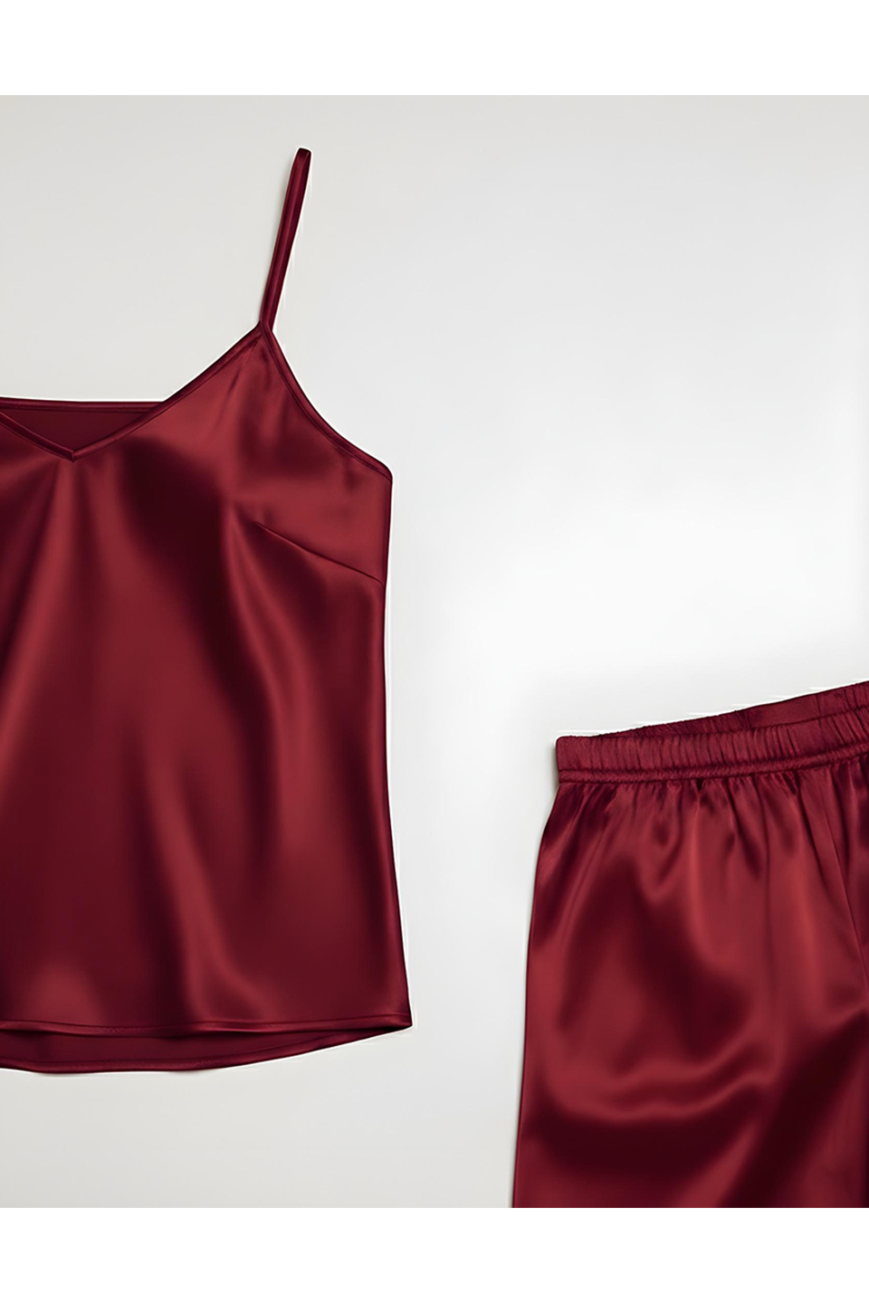 Emerce - Silk Cami Comfort Set - Maroon