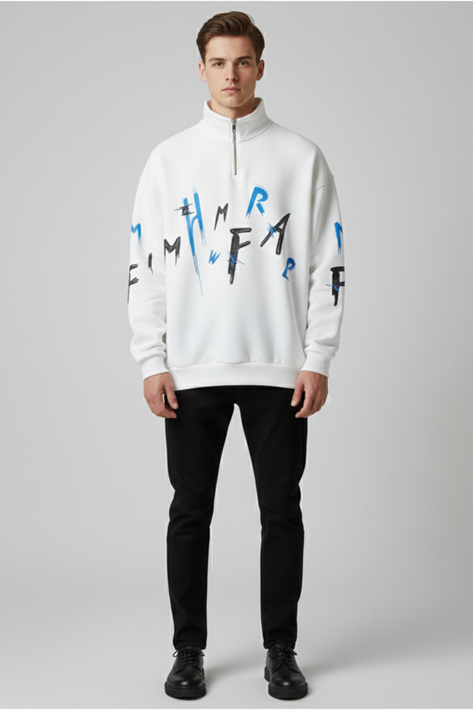 Emerce - Zipper Mock Neck - White