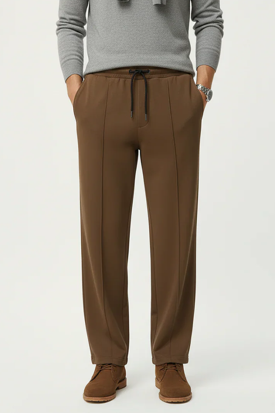 Emerce Pleated Trouser - Brown