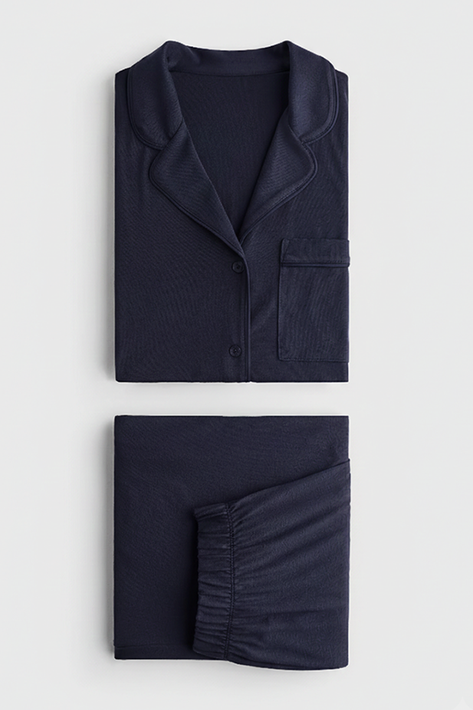 Emerce - Basic Linen Pajama Set - Navyblue