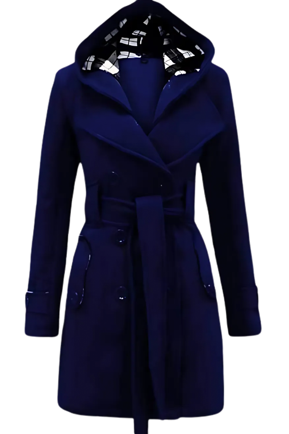 Emerce- Women Long Coat Navy Blue -
