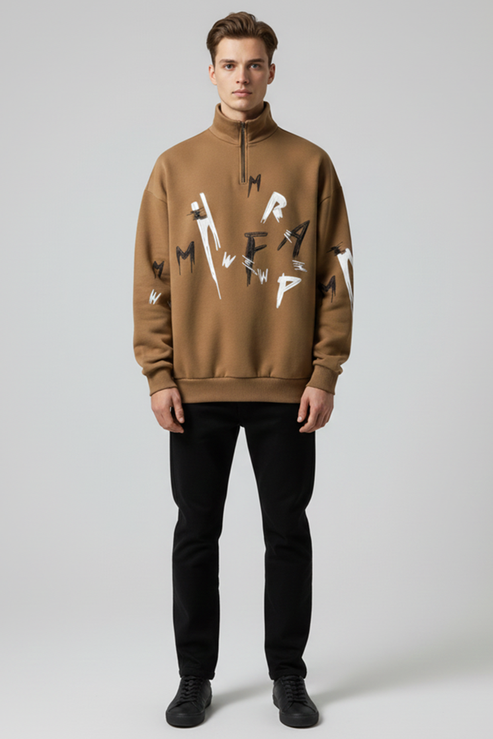 Emerce - Zipper Mock Neck - Brown