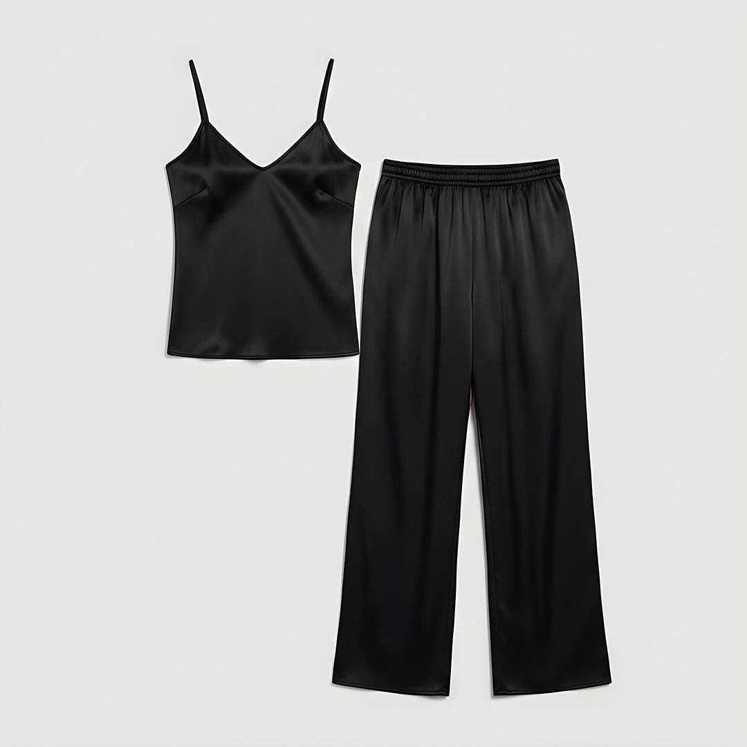Emerce - Silk Cami Comfort Set - Black