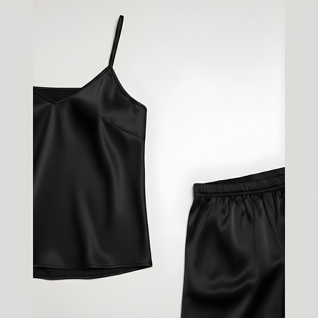 Emerce - Silk Cami Comfort Set - Black